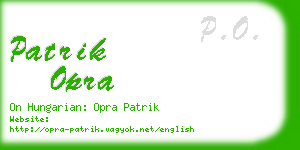 patrik opra business card